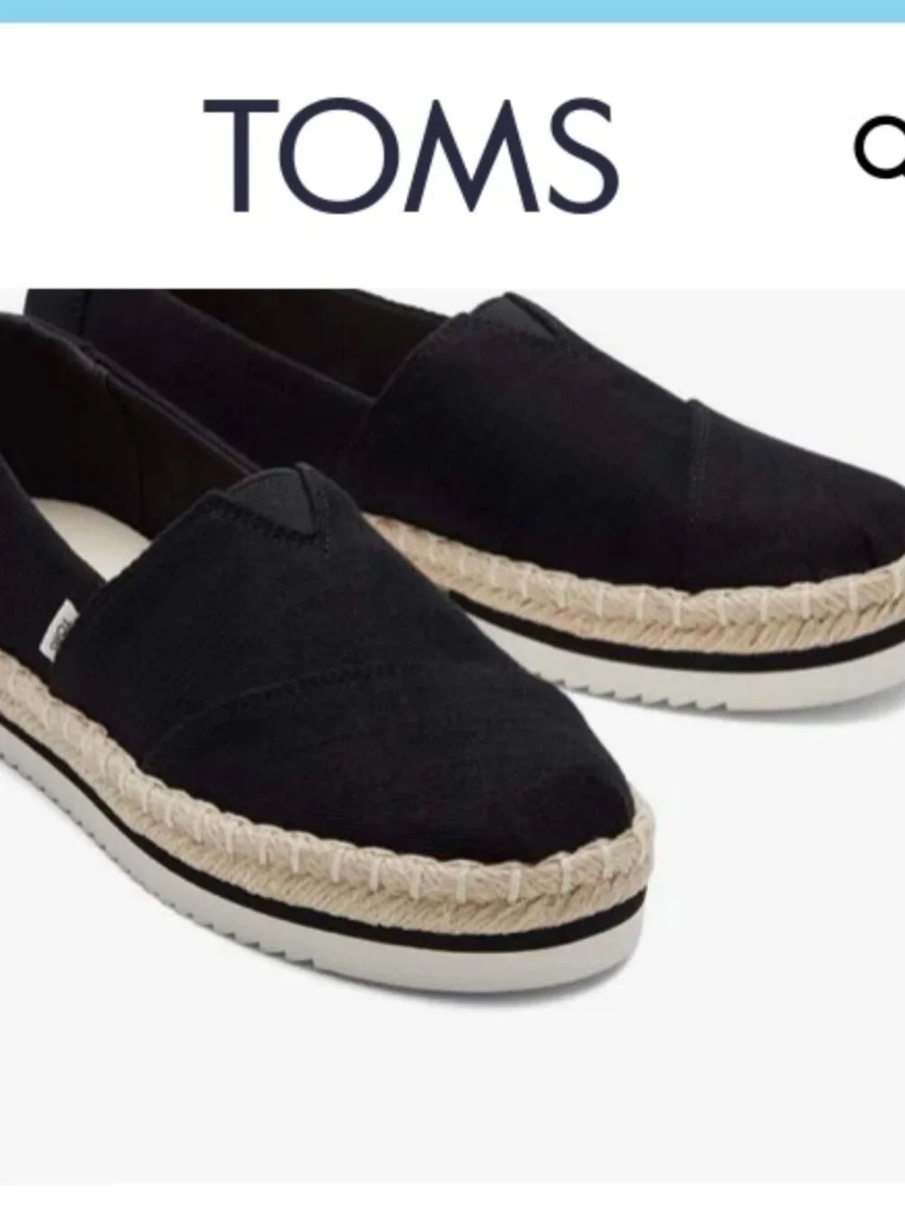 TOMS Women's Alpargata Platform Rope Shoes--Size 8.5